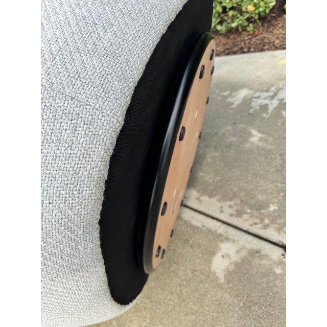 West Elm Cozy Upholstered Swivel Chair For Sale - Image 10 of 12