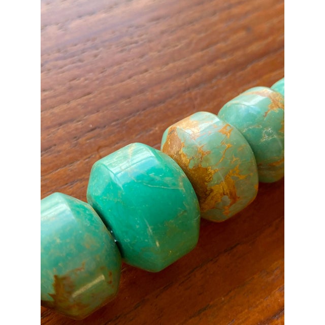Modernist Graduated Turquoise + Sterling Silver Necklace For Sale - Image 11 of 12