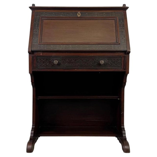 Antique 20th Century English Chippendale Mahogany Bureau For Sale - Image 15 of 15