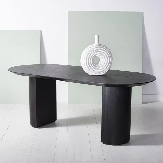 Contemporary Barnett Wood Dining Table - Black For Sale - Image 3 of 11