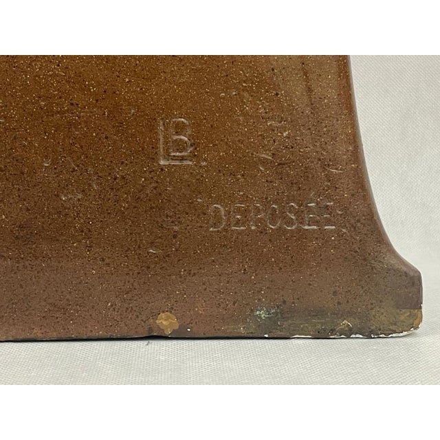 Large French Art Nouveau No 112 Fontaine De Labour Table Clock in Plaster from Lb Deposee, 1890s For Sale - Image 9 of 14