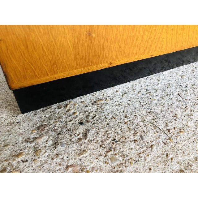 Mid-Century Oak Storage Cabinet on Wheels, 1960s For Sale - Image 10 of 18