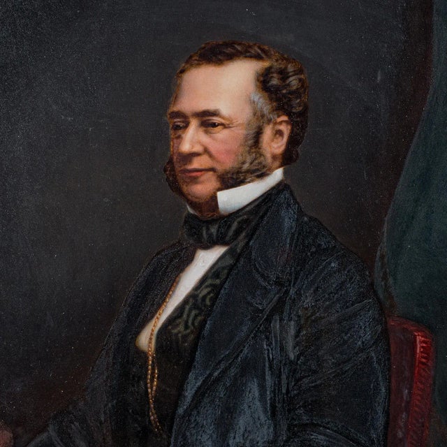 Early 20th Century 1910's Antique Gentleman's Portrait For Sale - Image 5 of 9