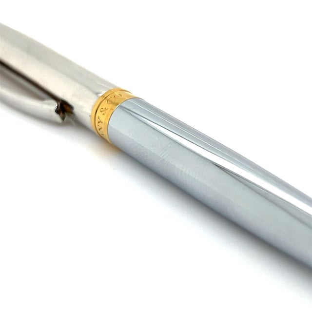 1990s Tiffany & Co Estate Gold Plated Ballpoint Pen 5.25" Sterling Silver For Sale - Image 9 of 10