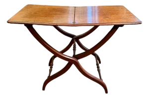 English 19th Century Victorian Campaign Folding Table.