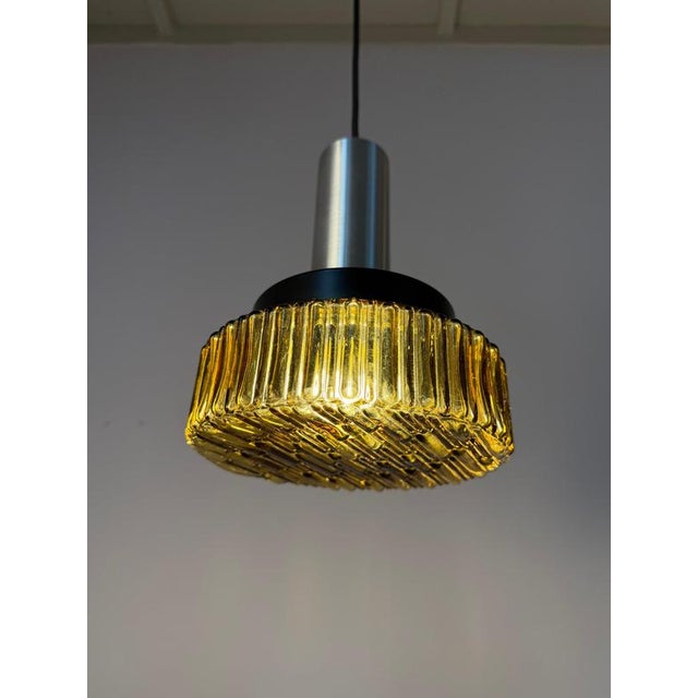 Hanging Lamp in Brown Glass and Metal For Sale - Image 10 of 11