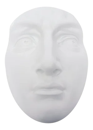 Vintage White Resin and Plaster Face Wall Sculpture 60'sb