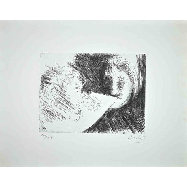 Giacomo Manzú, Double Portrait, Limited Edition 119/125, 1970s, Etching For Sale