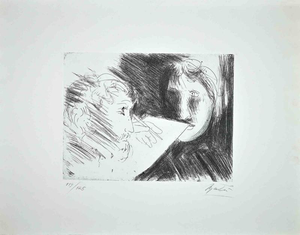 Giacomo Manzú, Double Portrait, Limited Edition 119/125, 1970s, Etching