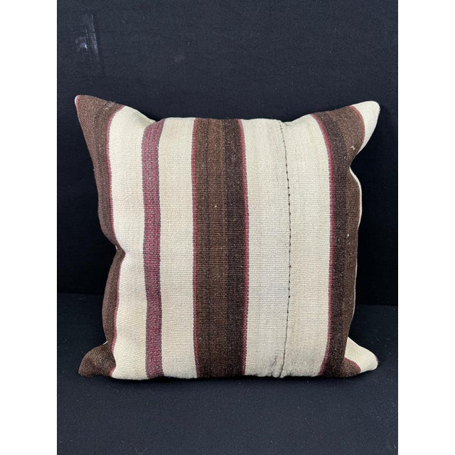 Turkish Hemp Pillow Cushion Natural Beige Brown Pillow Cushion Cover 24x24 For Sale - Image 4 of 4
