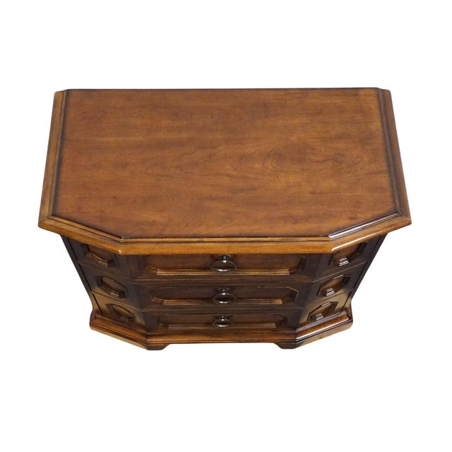 Brown Bernhardt Furniture Solid Cherry Italian Neoclassical Tuscan Style 36" Bachelor's Chest / Nightstand 327-230 For Sale - Image 8 of 14