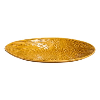 1970s Belgium Gold Ceramic Platter For Sale
