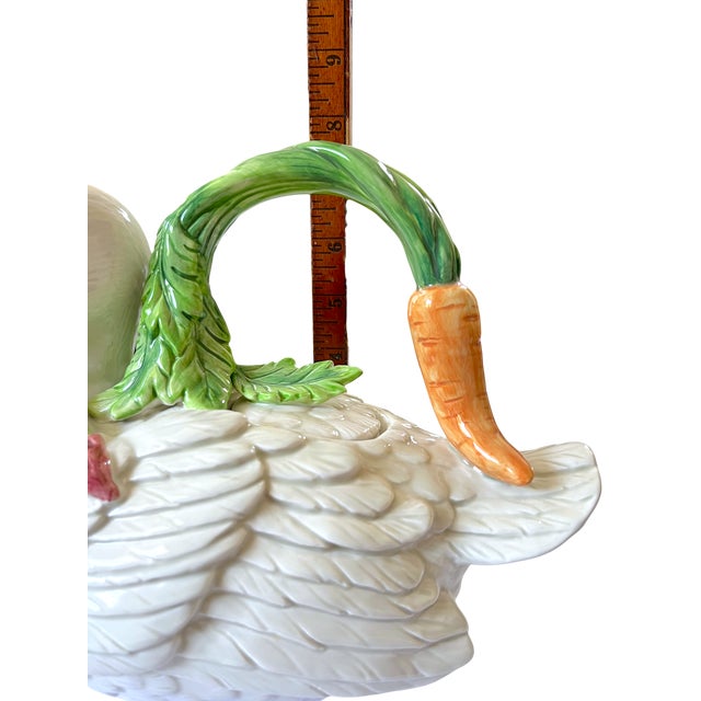 Fitz & Floyd "Le Canard" Figural Duck Teapot With Carrot Handle & Radish Spout, 2004–2005 For Sale - Image 11 of 11