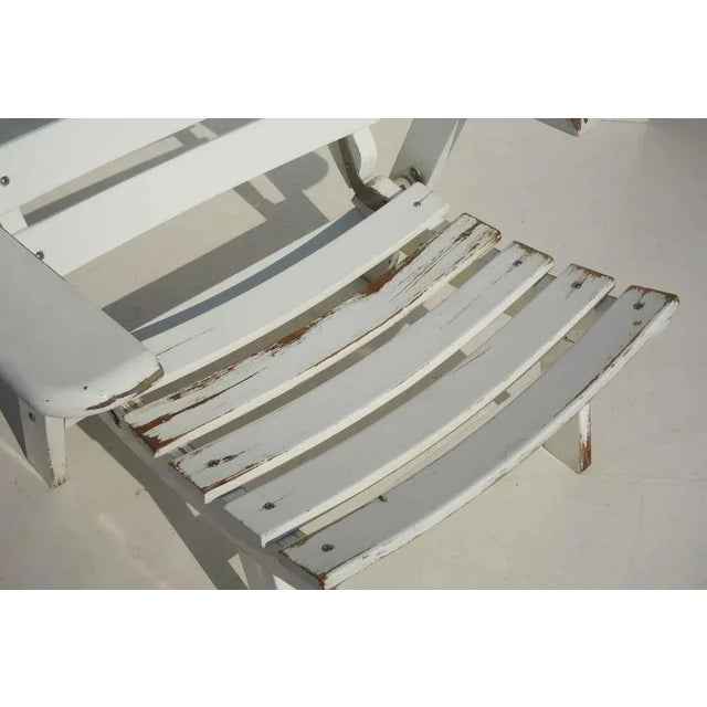 Wood Folding Garden Armchair in White Wood, 1960s For Sale - Image 7 of 13