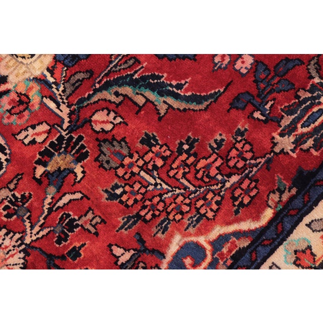 Shabby Chic Persian Red/Blue Wool Rug - 6'7'' X 9'10'' For Sale In New York - Image 6 of 10
