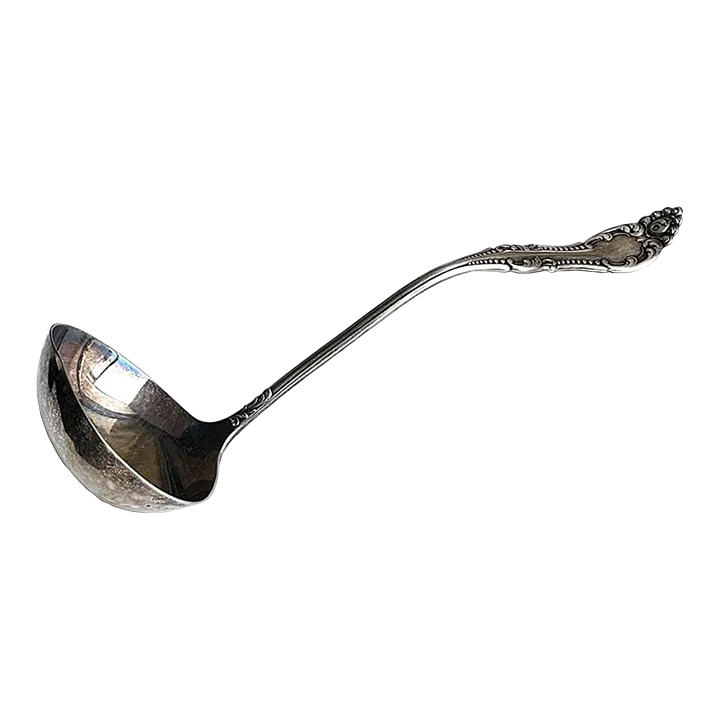 1930s Wm. A. Rogers A1 Solid Soup Ladle Carlton Pattern