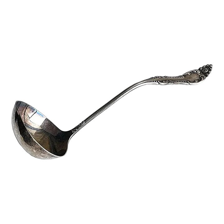 1930s Wm. A. Rogers A1 Solid Soup Ladle Carlton Pattern