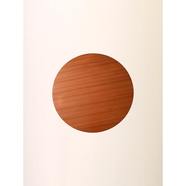 Brown Scandinavian Round Extendable Teak Table, 1960s For Sale - Image 8 of 9