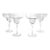 Contemporary Modern Minimalist Set of 4 Clear Glass Margarita Glasses For Sale