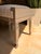 Contemporary Attributed Currey & Co. Muslin Ottoman For Sale - Image 3 of 5