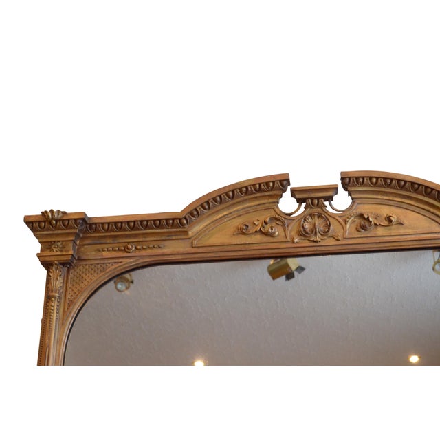 Large Antique Giltwood Overmantel Wall Mirror, 1899 For Sale - Image 10 of 18