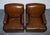 Gold Set of Cigar Hand Dyed Leather Chairs For Sale - Image 8 of 18