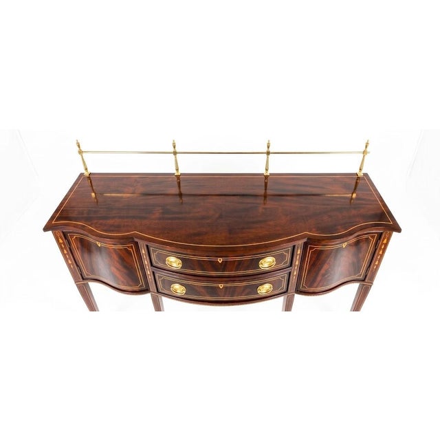 Traditional Stickley Federal Mahogany Sideboard W. Brass Gallery For Sale - Image 3 of 18