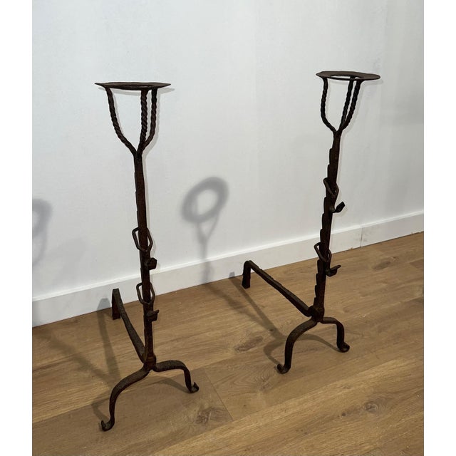 Mid 18th Century Wrought Iron Andrions, French- a Pair For Sale - Image 12 of 12