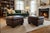 English 1960s Classic Pair of Brown Leather Ottomans With Brass Nailhead Trim For Sale - Image 3 of 16