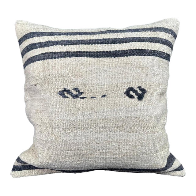 Turkish Hemp Pillow Cushion Natural Beige Black Pillow Cushion Cover 24x24 For Sale