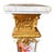 A beautiful and refined pair of tapering pedestals, each decorated in the sèvres style with porcelain panels set within...