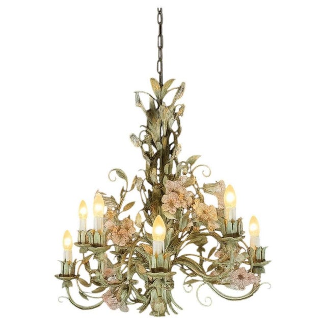 Murano Glass Flowers Chandelier, 1990 For Sale - Image 15 of 15