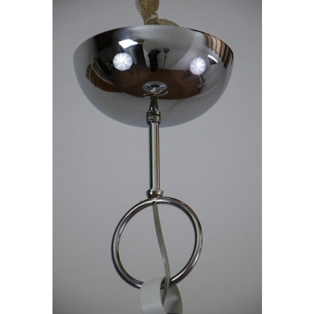 Mid-Century Italian Space Age Pendant Lamp in Glass and Steel from Mazzega, 1970s For Sale - Image 6 of 14