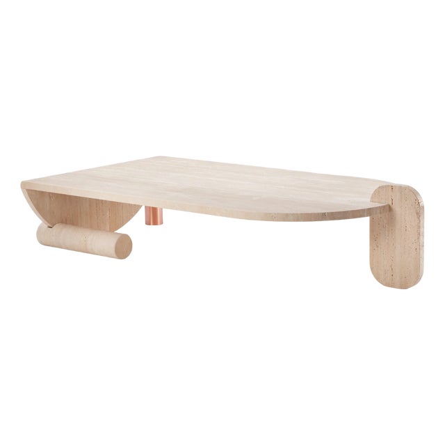 Playing Games Center Table in Travertine by Dooq Details For Sale