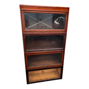 Early 20th Century Antique Mahogany Globe Wernicke Co Four Stacking Bookcase