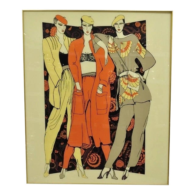 Vintage 1975 Polycast Acrylic Large Vogue Women's Fashion Retro Wall Art For Sale