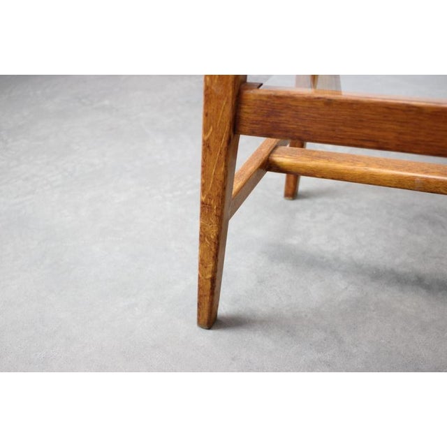 Brown Mid-Century Wooden Plant Stand with Glass Shelf from Uluv, Former Czechoslovakia, 1960s For Sale - Image 8 of 9