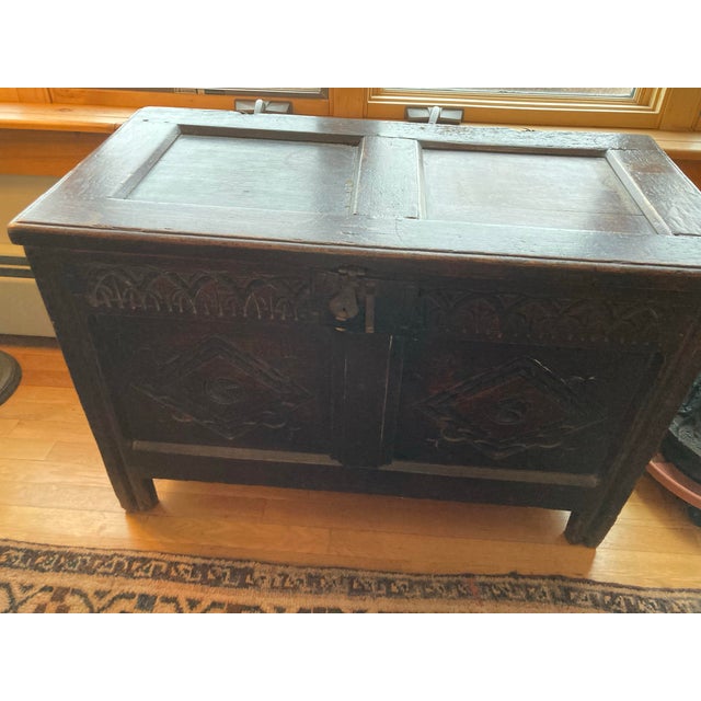 18th Century Carved Oak Chest For Sale - Image 10 of 12