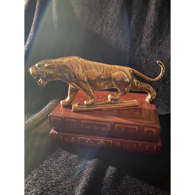 Mid-Century Brass Roaring Tiger Sculpture - Hollywood Regency For Sale - Image 11 of 11