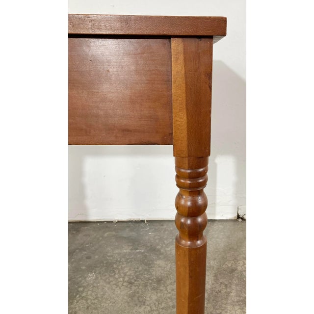 Antique Early American Turned Wood Single Drawer Side Table For Sale - Image 10 of 10