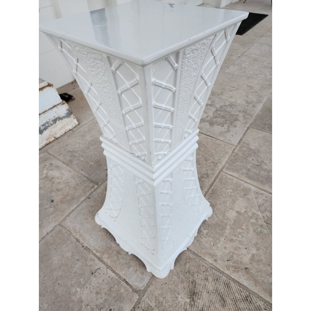 White Vintage Italian Ceramic Pedestal For Sale - Image 8 of 11