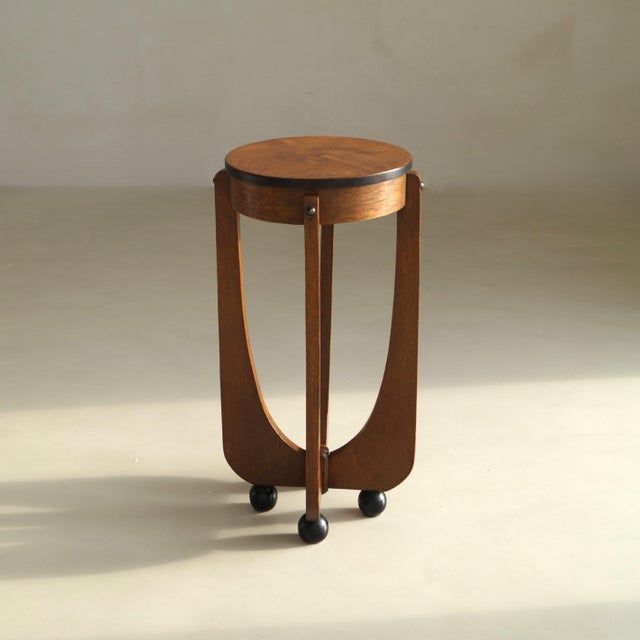 Dutch Amsterdam School Art Deco Sculptural Table on Ball Feet, 1920s For Sale - Image 4 of 18