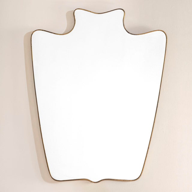 Mirror with Brass Frame attributed to Gio Ponti, 1950 For Sale - Image 6 of 6