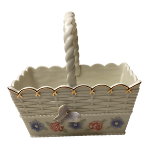 1950s Lenox Butterfly Ceramic Porcelain Basket