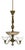 Swedish Grace Three-Arm Chandelier in Brass by Harald Notini Böhlmarks, 1930 For Sale