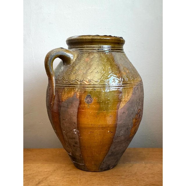 Ceramic Vintage Glazed Terracotta Jar For Sale - Image 7 of 12