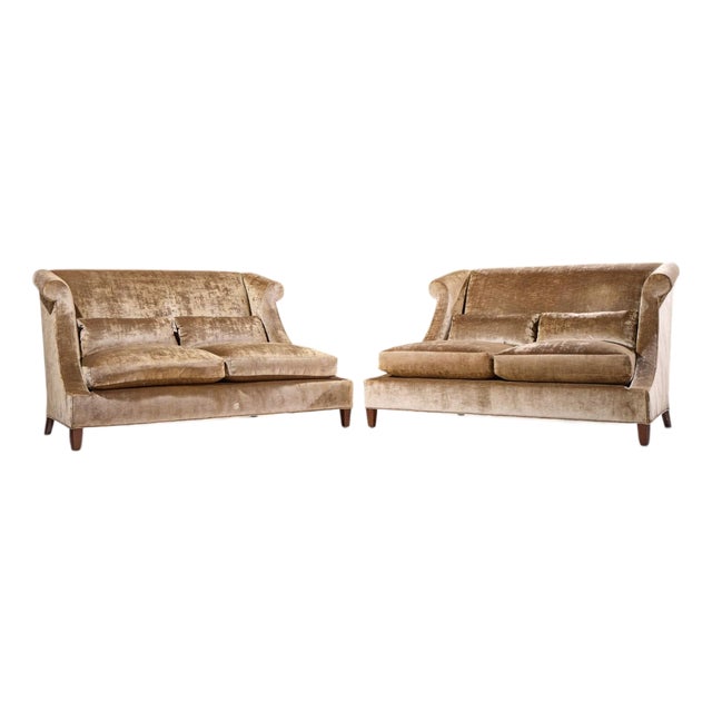Thomas Pheasant for Baker Furniture Villa Settee Sofa - Pair For Sale