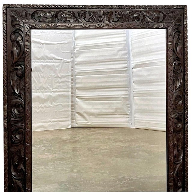 Early 20th Century Antique French Renaissance Hand-Carved Wall Mirror For Sale - Image 5 of 8