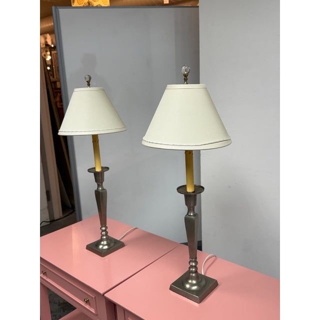 Traditional San Francisco Design Center Candlestick Table Lamps, Pair For Sale - Image 3 of 12