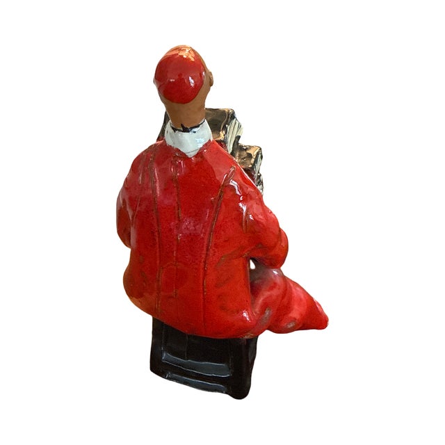 Fratelli Fanciullacci 1964 Italian Ceramic Cardinal Bookend Montelupo Figural Sculpture For Sale - Image 4 of 9